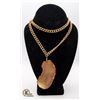 Image 1 : 20" COPPER TONE BOX CHAIN MATINEE NECKLACE