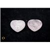 Image 1 : 2 NEW POLISHED ROSE QUARTS HEART SHAPED PALMSTONES