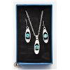 Image 1 : NEW BLUE CZ STAINLESS STEEL NECKLACE EARRING SET