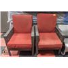 Image 1 : SET OF 2 CUSHIONED LAWN CHAIRS