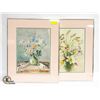 Image 1 : SET OF 2 D. CHRISTINE STOKER FLORAL FRAMED