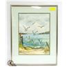 Image 1 : "WINGS" BY V.L. UNWIN WATER COLOR FRAMED PICTURE