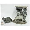 Image 1 : CERAMIC TURTLE BIRD BATH 12" TALL & A TURTLE