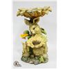 Image 1 : BUNNY RABBIT & BIRD BATH - 17" TALL