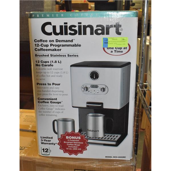 CUISINART "COFFEE ON DEMAND" 12 CUP MAKER- NEW