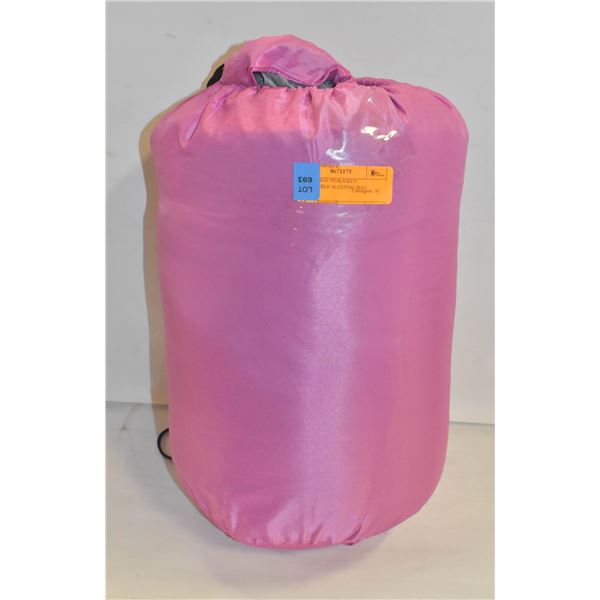 NEW LARGE PINK/GREY MODIFIABLE SLEEPING BAG