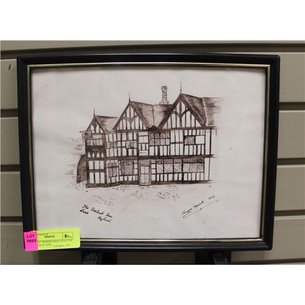 12.5  X 10  FRAMED SKETCH OF THE ROEBUCK IN LEEK