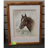 Image 1 : 11" X 15" FRAMED PRINT OF HORSES BY RUANE MANNING