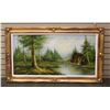 Image 1 : 46" X 27" FRAMED OIL ON CANVAS PAINTING
