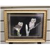 Image 1 : 9" X 7" FRAMED PRINT OF OWLS