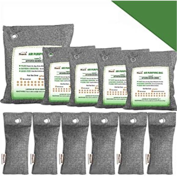 NEW FLAT OF 11 BAMBOO CHARCOAL AIR PURIFYING BAGS