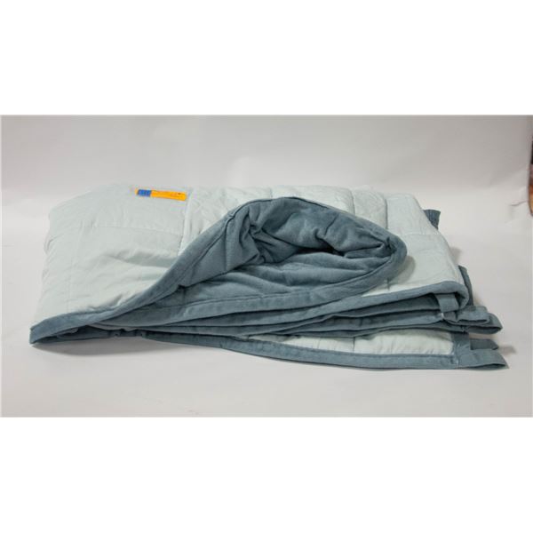 NEW UNBOXED LIGHT BLUE BEDSTORY WEIGHTED BLANKET