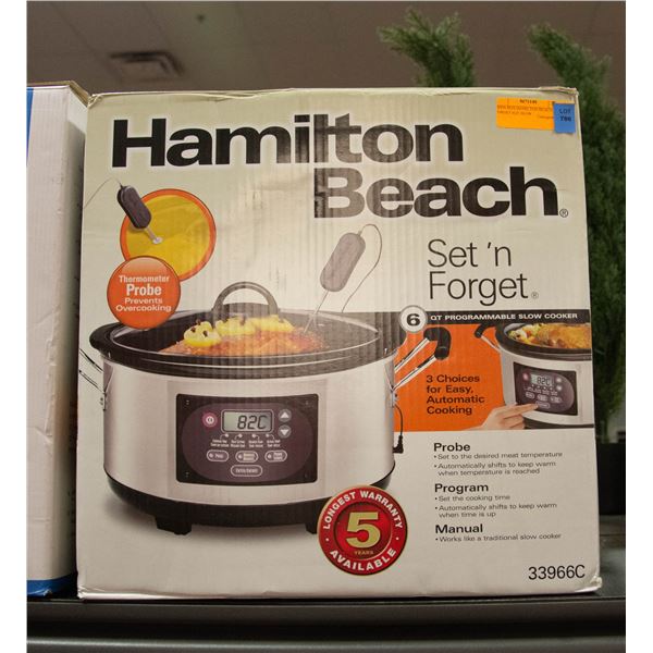 OPEN BOX HAMILTON BEACH SET N FORGET 6QT SLOW