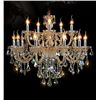 Image 1 : COGNAC COLOURED CRYSTAL ISLAND LIGHTS CHANDELIER