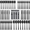 Image 1 : NEW UNPACKED LIANYU 60PC BLACK SILVERWARE W/