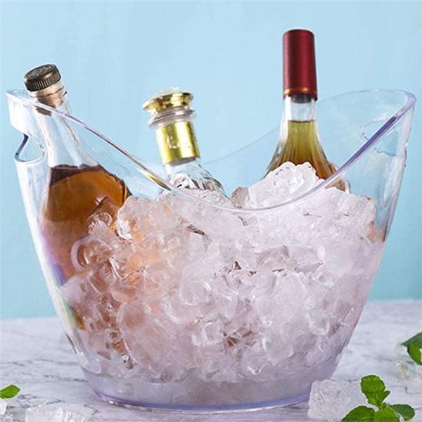 NEW UNPACKED CLEAR ACRYLIC 8L ICE BUCKET