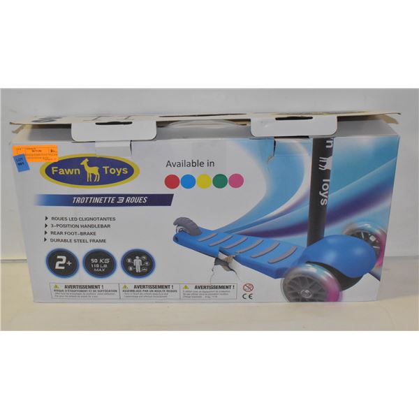 NEW REPACK FAWN TOYS YELLOW KIDS PUSH SCOOTER WITH