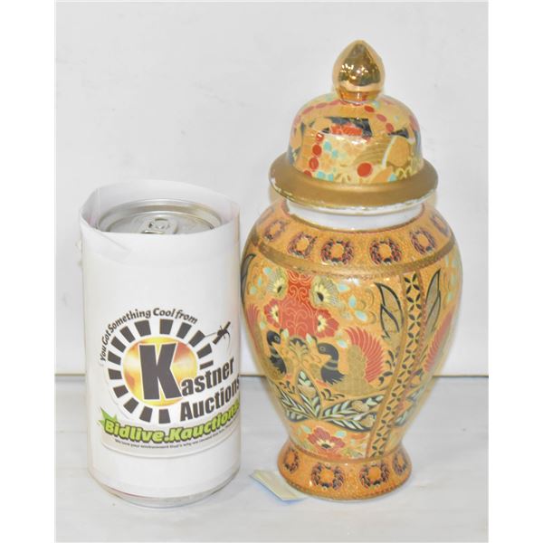 OLD GINGER JAR VASE EASTERN MOTIF