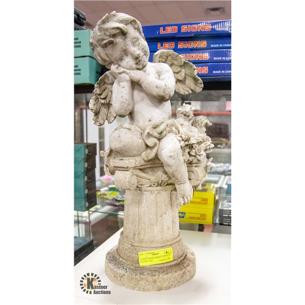 ANGEL STONE GARDEN STATUE 20 INCHES TALL