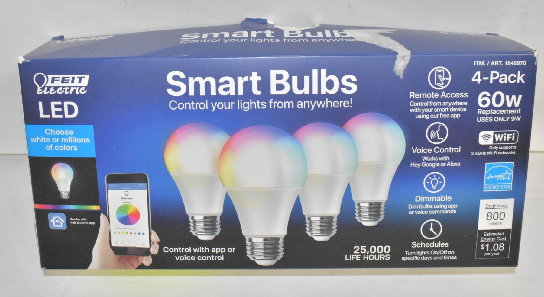 Feit Mus FEIT LED SMART BULBS 4 PK WIFI CONTROLLED