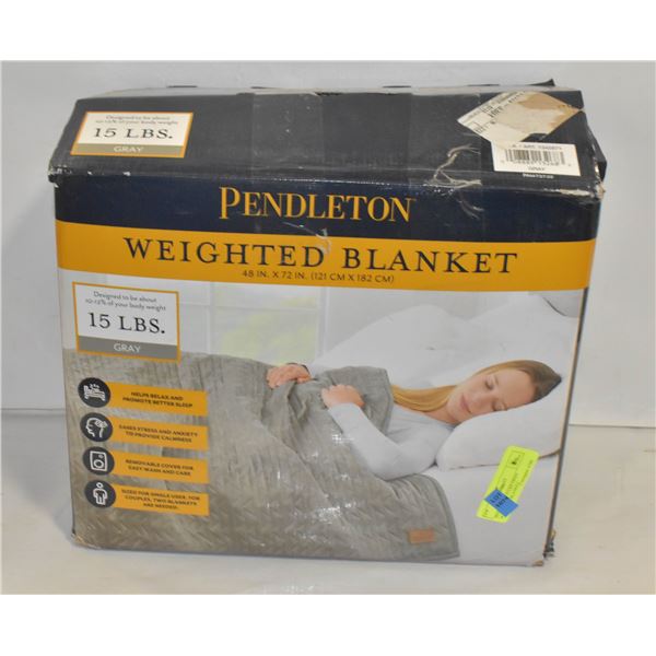 PENDLETON 15 LBS GRAY WEIGHTED BLANKET