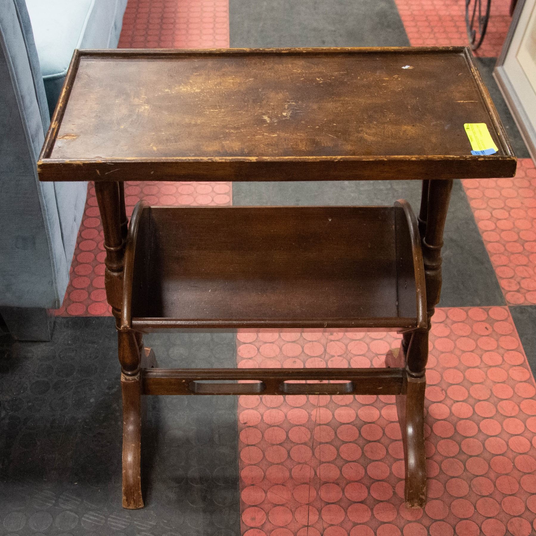 ANTIQUE MAGAZINE TABLE WOOD STAND-ESTATE