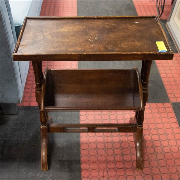 ANTIQUE MAGAZINE TABLE WOOD STAND-ESTATE