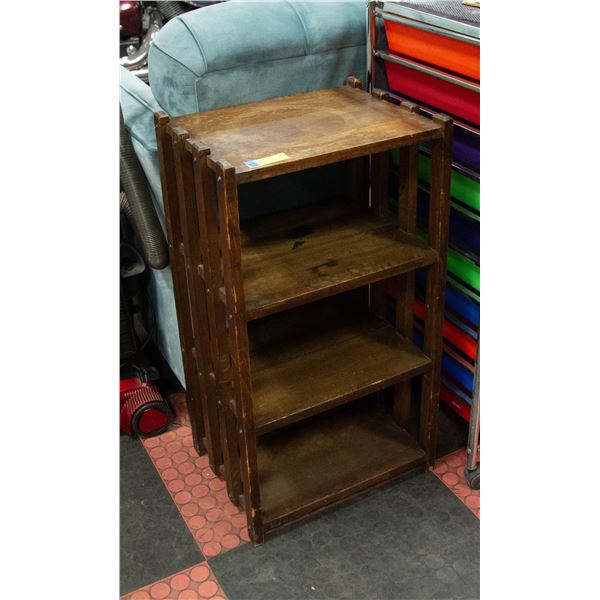 ANTIQUE OAK DEACONS 4 SHELF BOOKSHELF-ESTATE