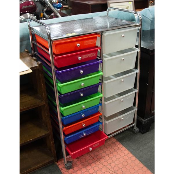 15 DRAWER CRAFT SORTER CABINET ON WHEELS-ESTATE