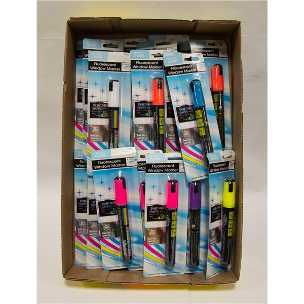 FLAT OF ASSORTED FLUORESCENT WINDOW MAKERS