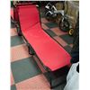 Image 1 : RED CANVAS "BEACH" LOUNGER - BLACK METAL