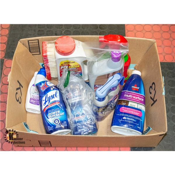 BOX OF NEW ASSORTED CLEANERS