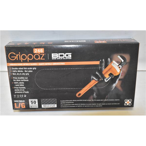 GRIPPAZ BDG DISPOSABLE GLOVES SIZE L/G