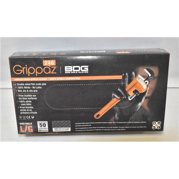 GRIPPAZ BDG DISPOSABLE GLOVES SIZE L/G