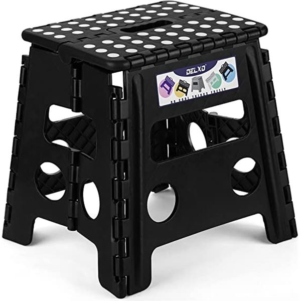 NEW DELXO FOLDING STEP STOOL, BLACK