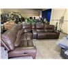 Image 2 : *TESTED WORKING* LEATHER ELECTRIC RECLINING SECTIONAL APPROX 122 X 110"