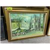 Image 1 : FRAMED ARTIST SIGNED OIL ON CANVAS VILLAGE SCENE 44X32"