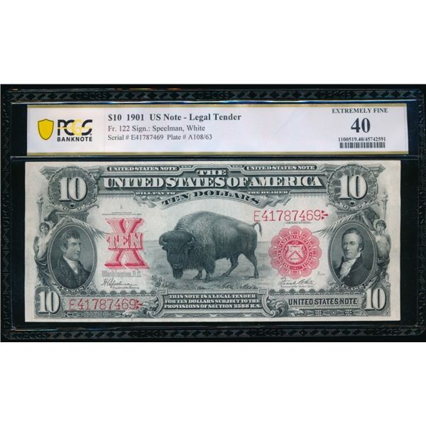 1901 $10 Bison Legal Tender Note PCGS 40