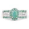 Image 2 : Rhodium Plated 0.93ctw Emerald and Topaz Ring