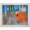 Image 1 : Bedroom by Vincent Van Gogh Estate Signed Giclee