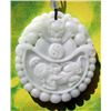 Image 2 : Jade Asian Decor 258cts Real Jade White and Green Tai-Ji And Pi-Xiu Dragon Coin Amulet
