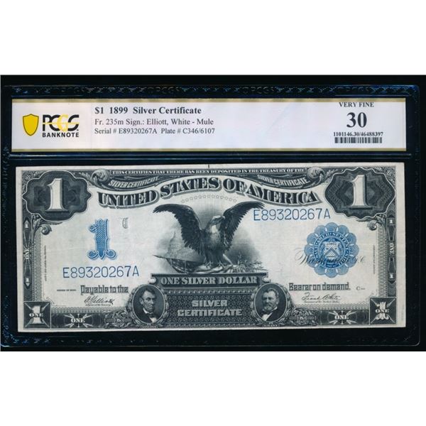 1899 $1 Black Eagle Mule Silver Certificate PCGS 30