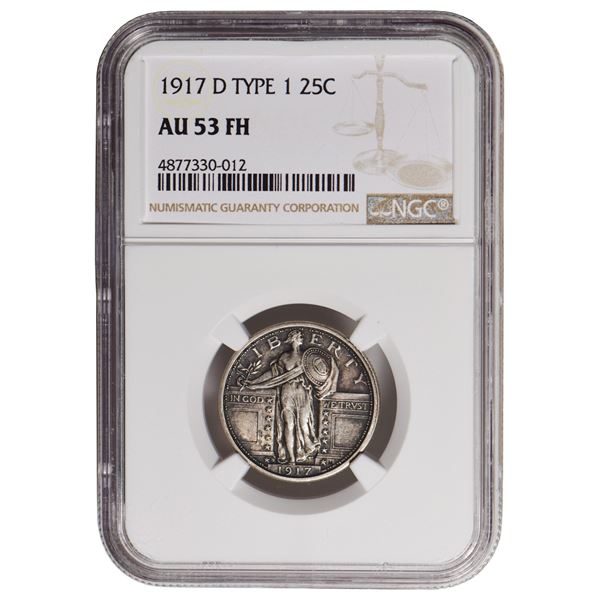 1917-D Standing Liberty Quarter Type 1 NGC AU53FH