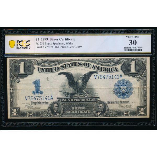 1899 $1 Black Eagle Silver Certificate PCGS 30