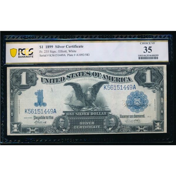 1899 $1 Black Eagle Silver Certificate PCGS 35