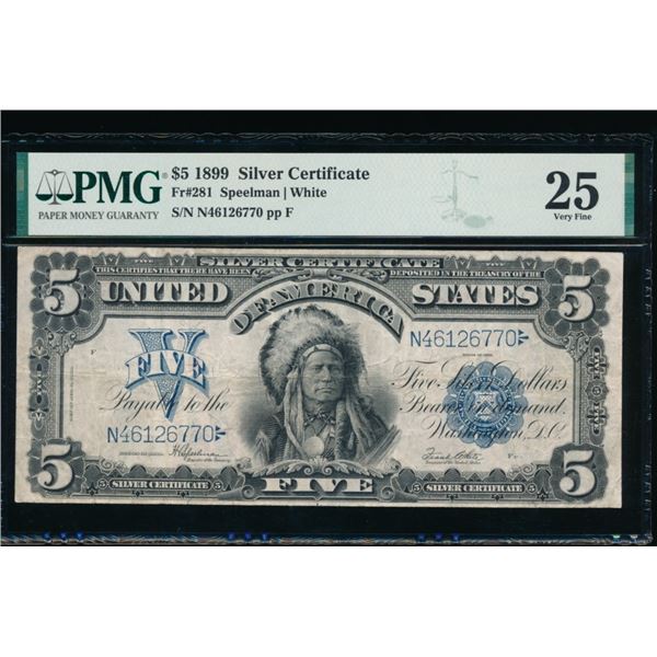 1899 $5 Chief Silver Certificate PMG 25