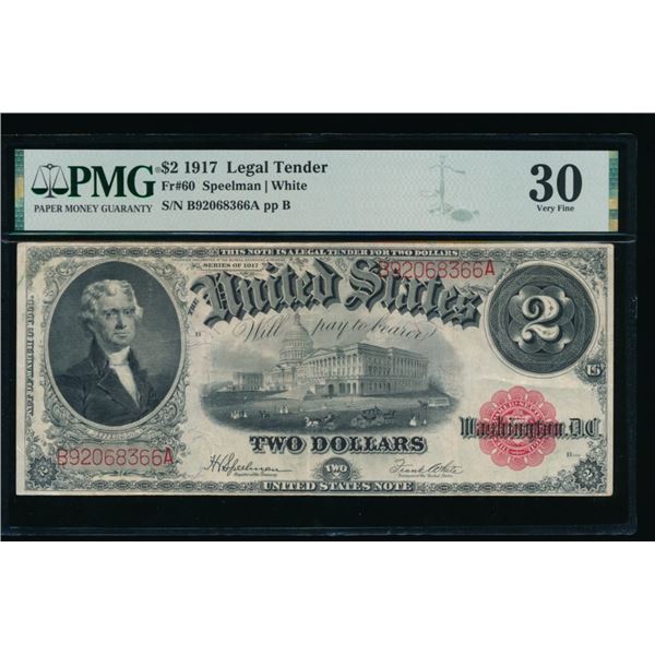 1917 $2 Legal Tender Note PMG 30