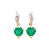 Image 1 : Plated 18KT Yellow Gold 1.42cts Green Agate and Diamond Earrings