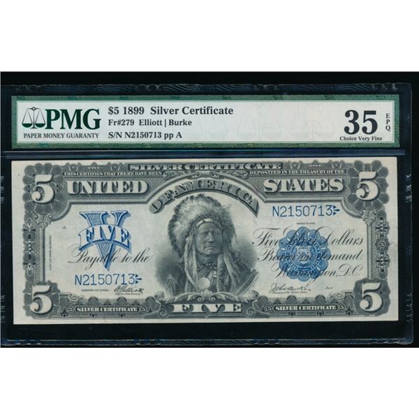 1899 $5 Chief Silver Certificate PMG 35EPQ