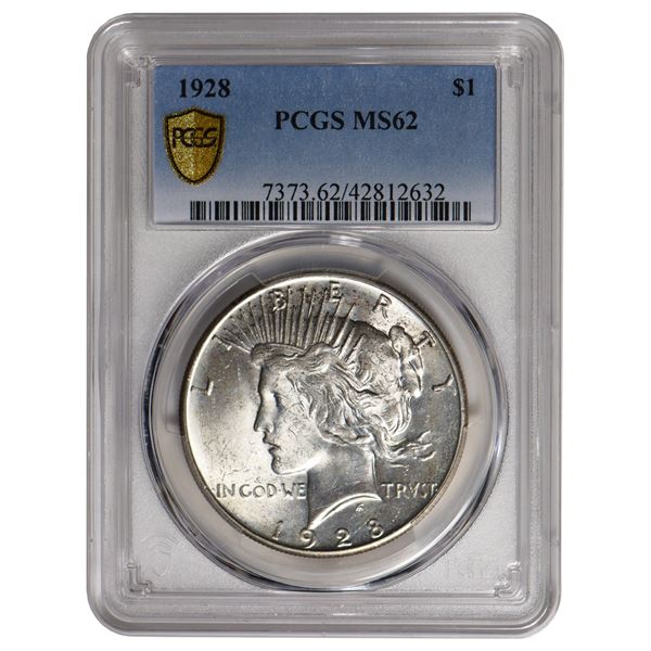 1928 $1 Peace Silver Dollar PCGS MS62